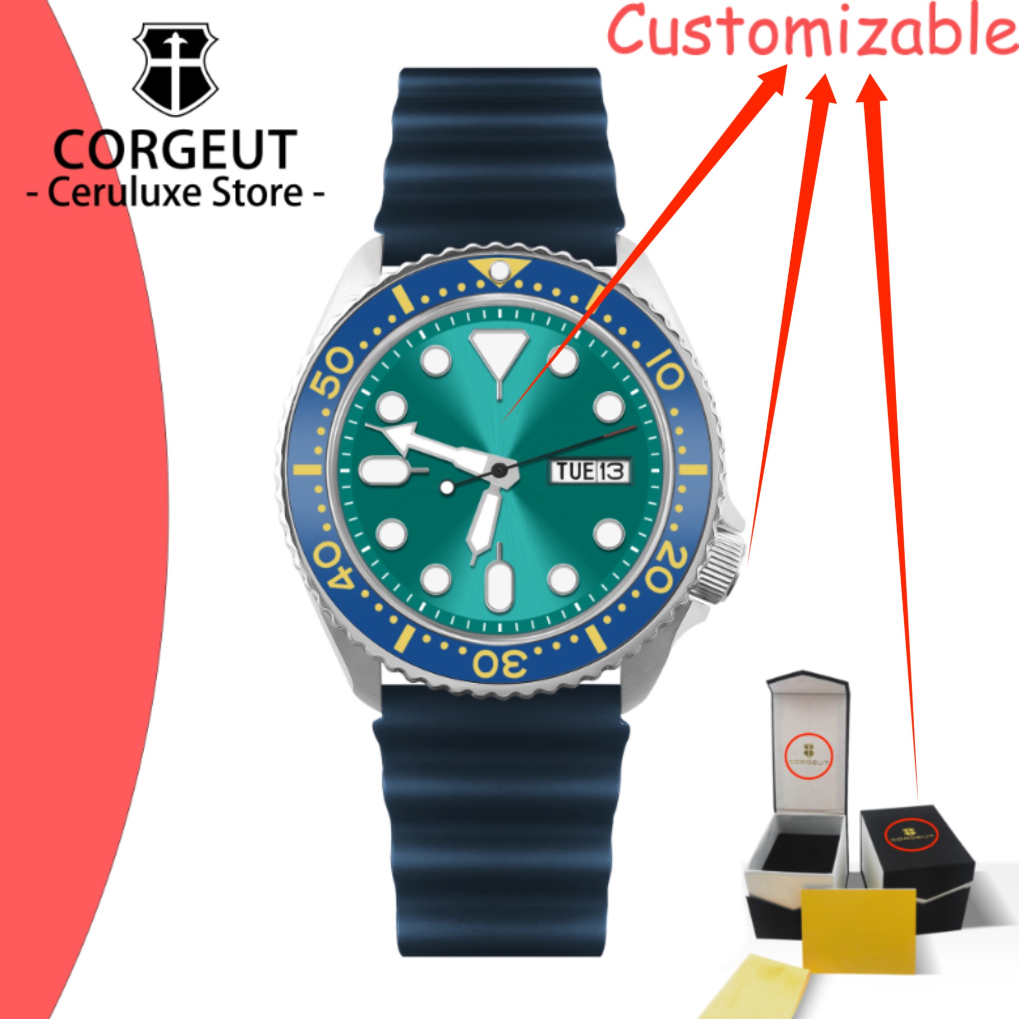 Vintage Watch Crystal - Jam Tangan Pria Mekanik CUSTOM Logo