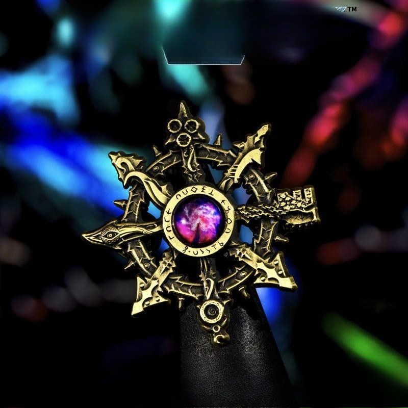 Collectible Vintage Brooches - Bros Logam Kristal Ungu Bertatahkan Pentagram