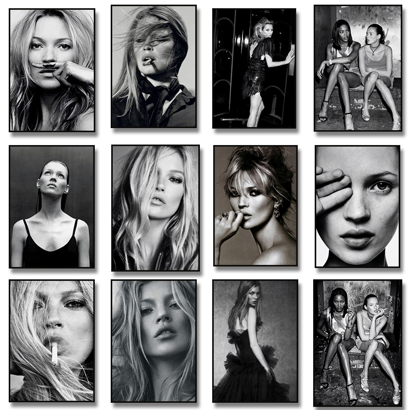 Vintage Collectible Figures - Vintage Retro Fotografi Kate Moss Merokok