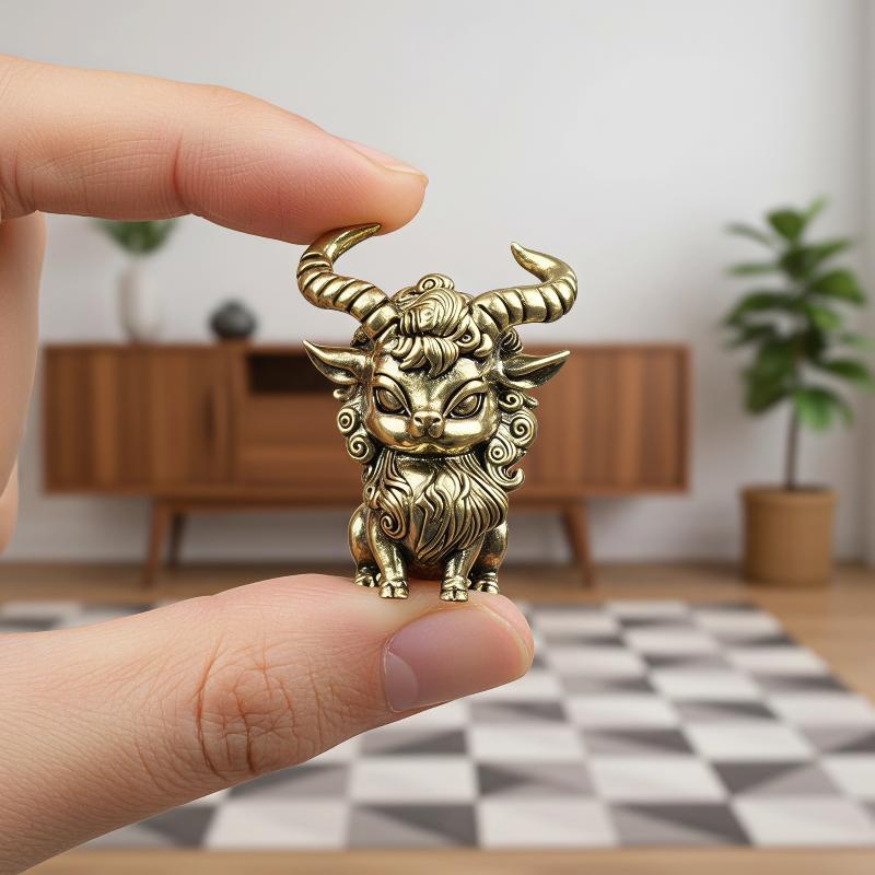 Vintage Collectible Figures - Ornamen Kepala Domba Warcraft Tembaga Antik,