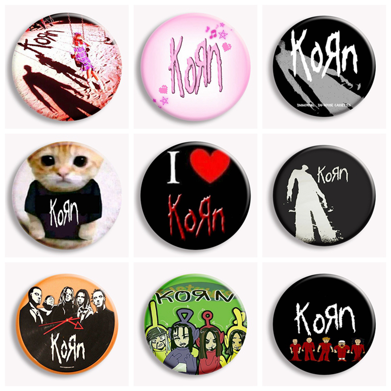 Collectible Vintage Brooches - Hip Hop Korn musik Band klasik