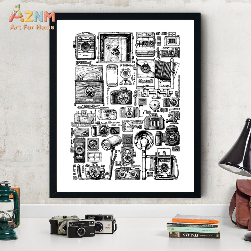 Collectible Vintage Cameras - Koleksi Kamera Vintage AZNM Seni Dinding
