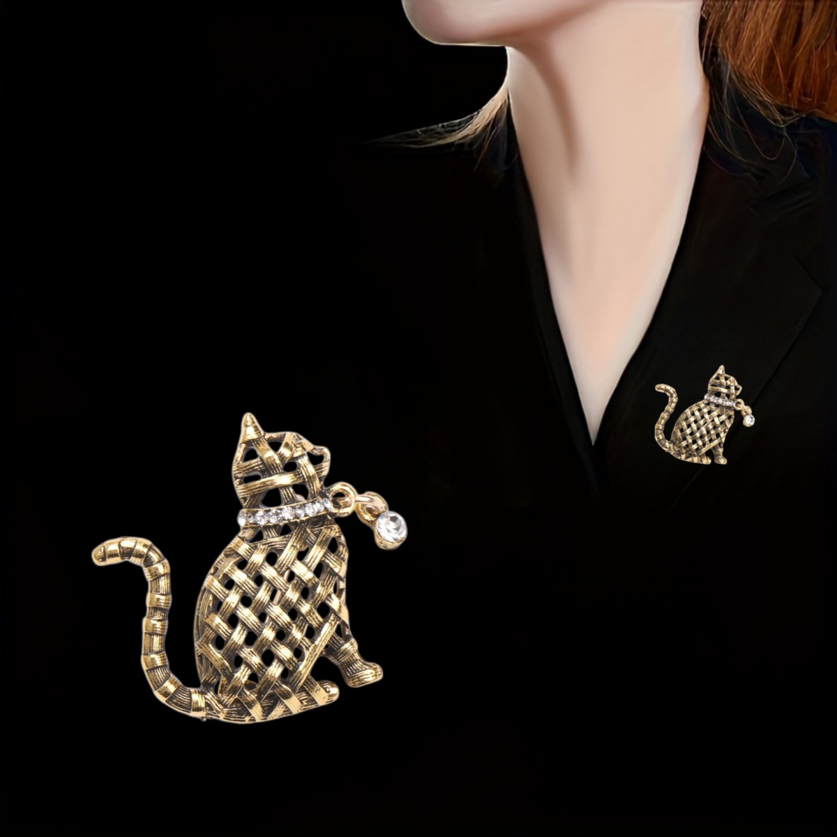 Koleksi Bros Kucing Anyaman Hi - Collectible Vintage Brooches ulasan dan harga