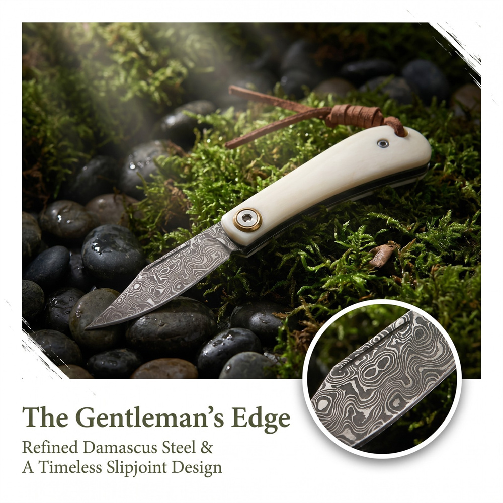 Pisau Lipat EDC Vintage Damasc - Vintage Collectible Knives ulasan dan harga