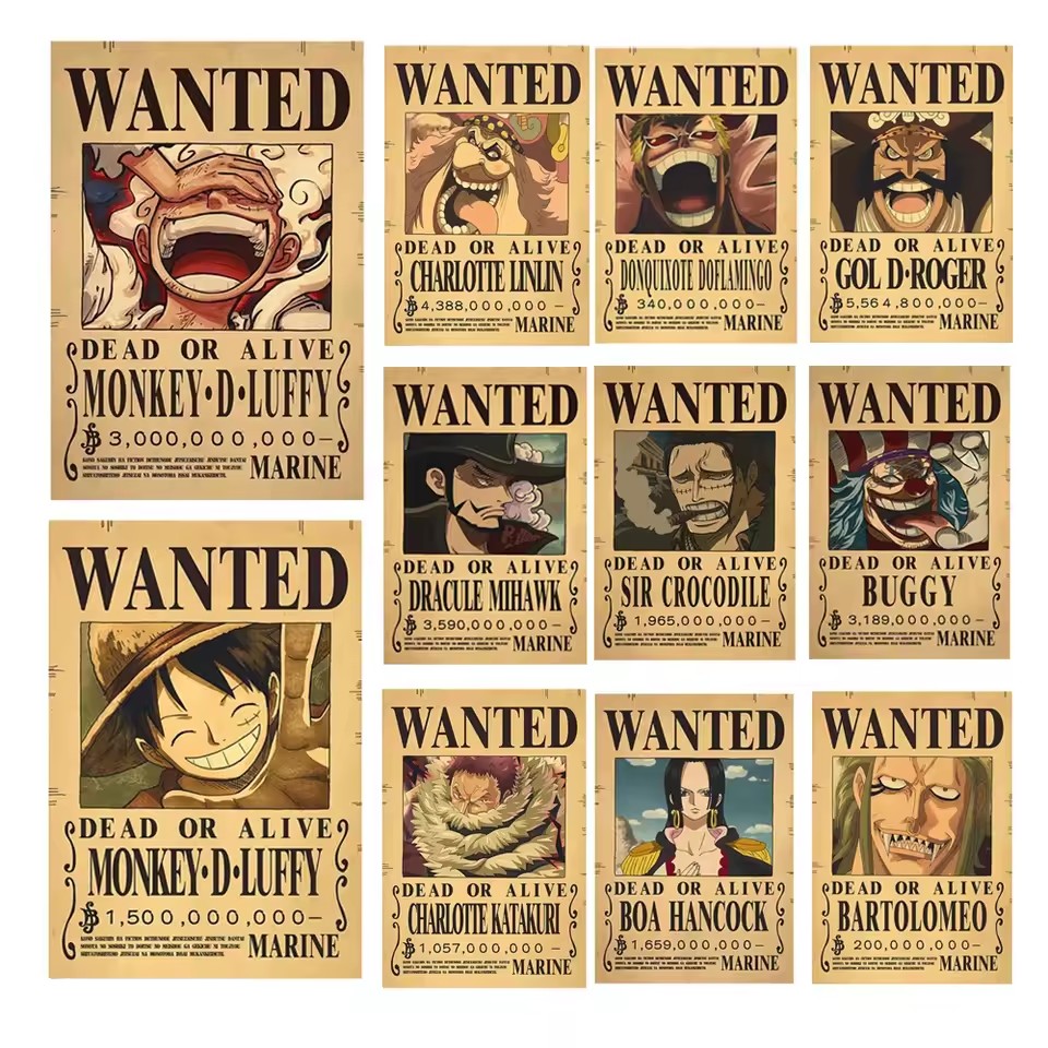 Poster Anime One Piece Bounty  - Vintage Collectibles Toys ulasan dan harga