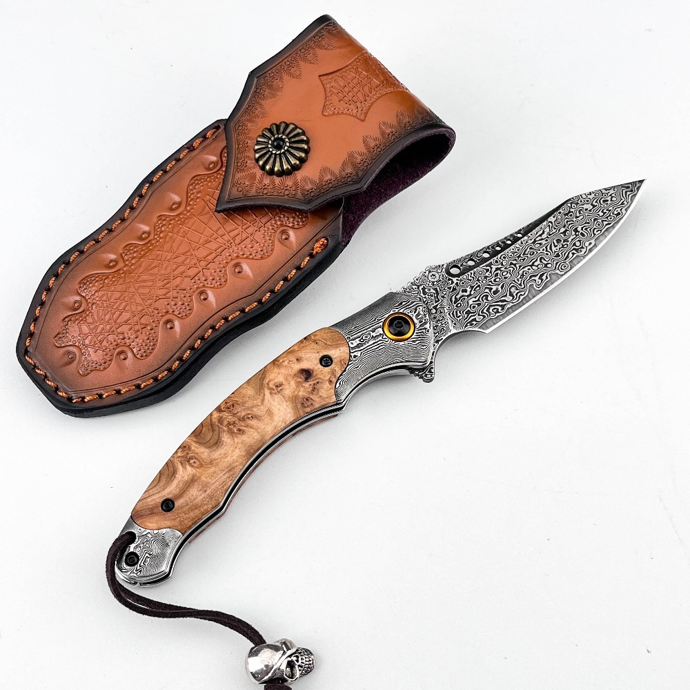 Pisau Lipat Pola Damaskus Keku - Vintage Collectible Knives ulasan dan harga