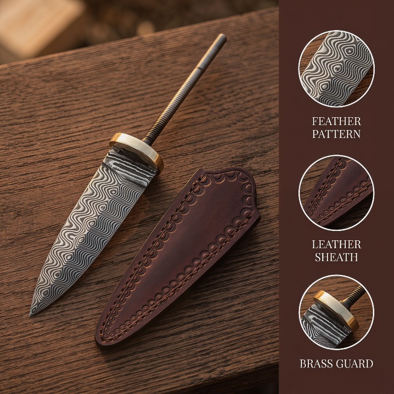 Pisau Teh Baja Damaskus Vintag - Vintage Collectible Knives ulasan dan harga
